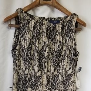 Chaps dress lace print w/Pockets!! Nwt size 10